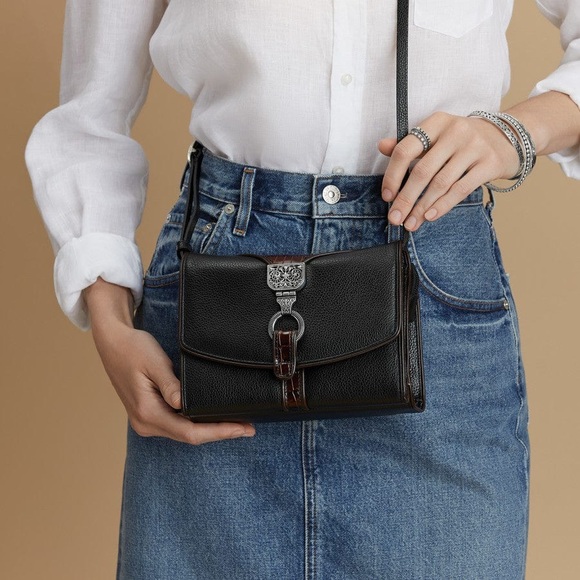 Brighton Black and Brown Crossbody Bag - Picture 2 of 7